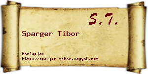 Sparger Tibor névjegykártya